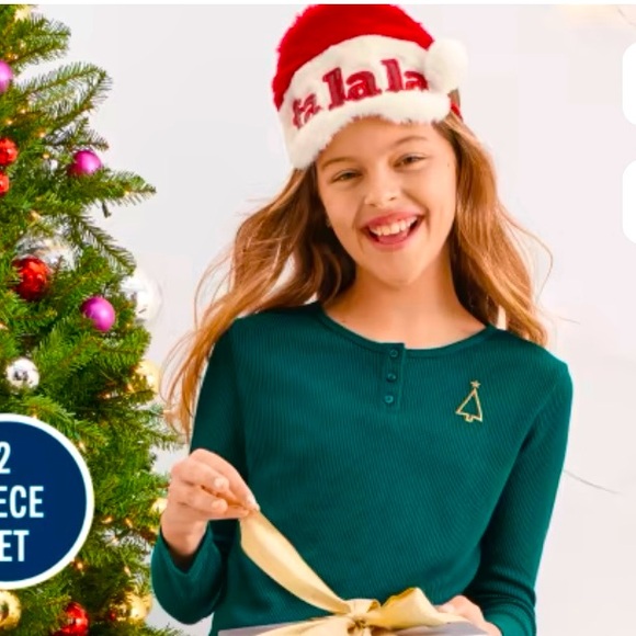 Christmas Sleep Mask Fa La La & Plaid Cozy Non-Slip Socks Set NWT - Picture 2 of 9